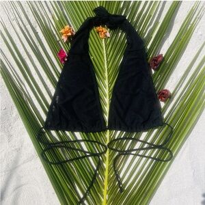 Tan Through Black Halter Bikini Top